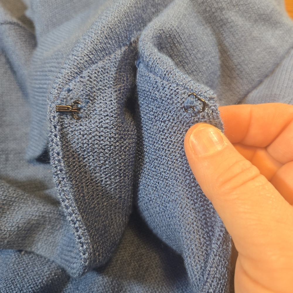 San Remo Cardigan Sweater Womens Medium Blue Nautical Anchor Buttons Vintage USA - Picture 10 of 10